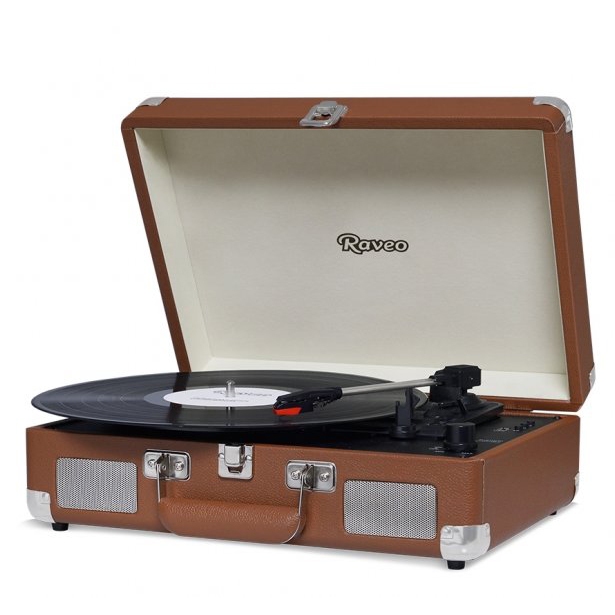 Vitrola Chrome Brown Sonetto Bluetooth/USB Bivolt Marrom Raveo em Oferta na Shopee