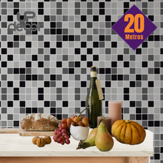 Papel de Parede 3D 5 Metros x 45cm Adesivo Autocolante Pastilha Mosaico Sala, Banheiro, Cozinha em Oferta na Shopee
