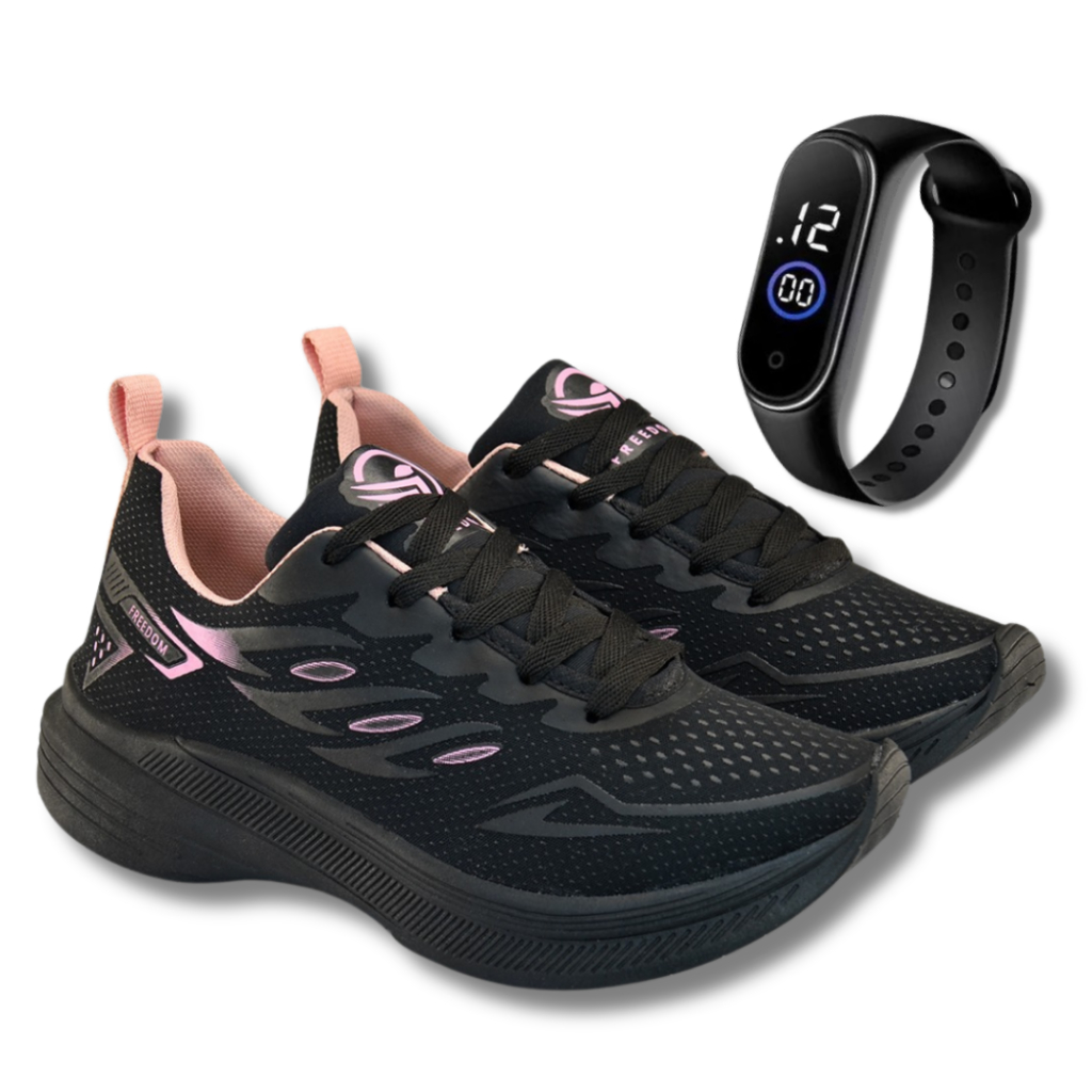 Tenis Feminino Trabalho Esportes +Relogio em Oferta na Shopee