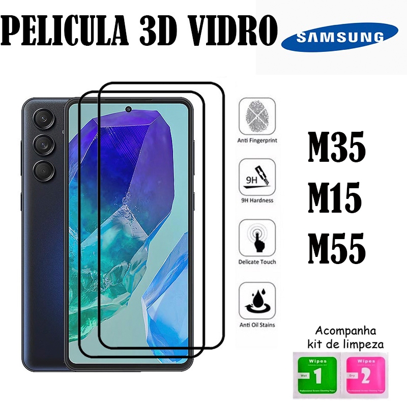 Película De Vidro 3D Samsung Galaxy M15/M35/M55 Protetor da Tela