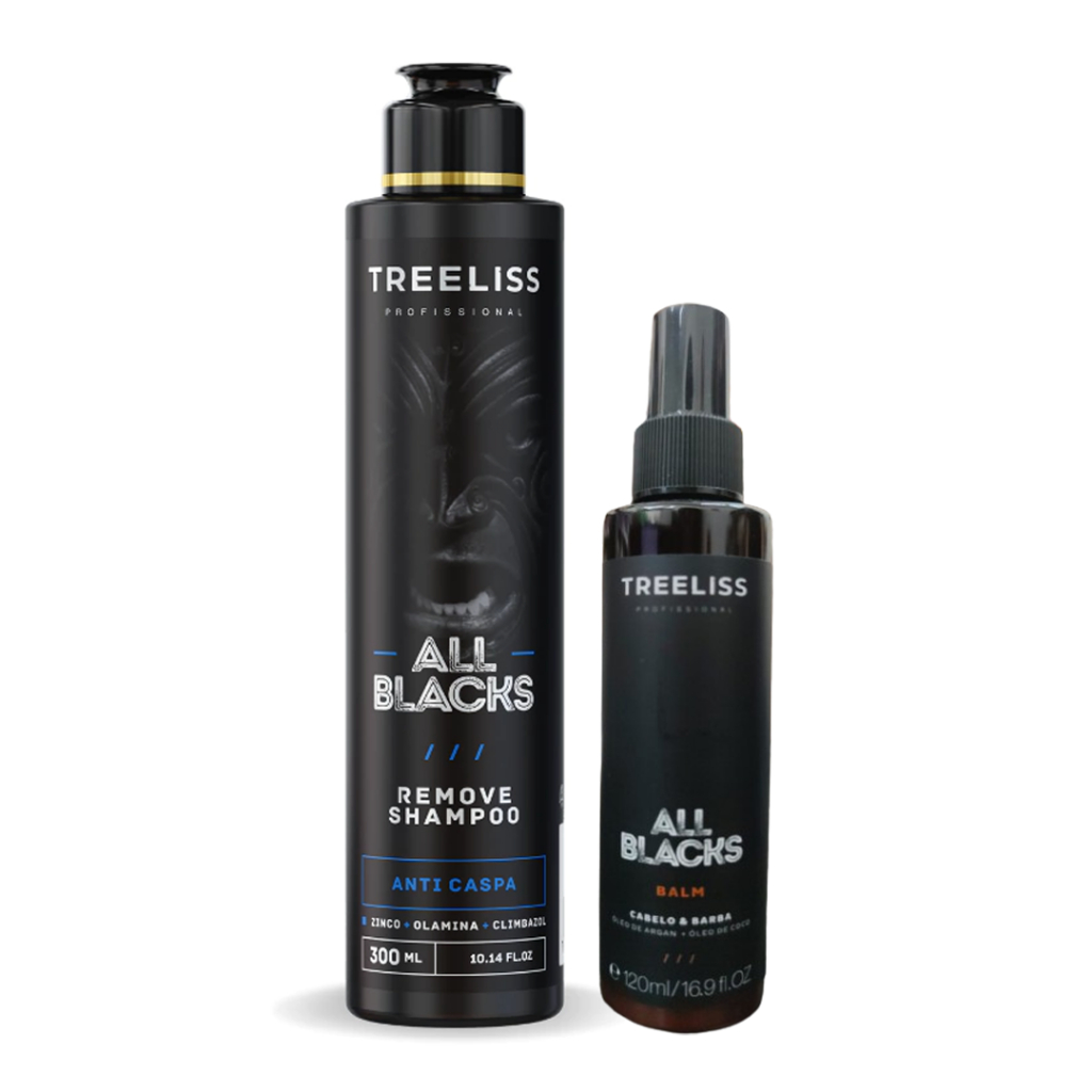 Kit All Blacks Shampoo Anticaspa + Balm Barba e Cabelo Tree Liss