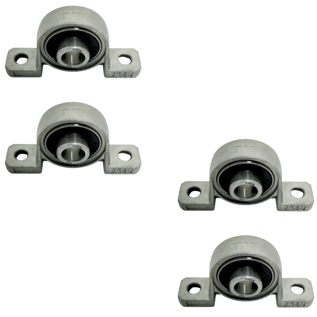 Kp08 - Kit Com 04 Mancais Com Rolamento Para Eixos De 8mm