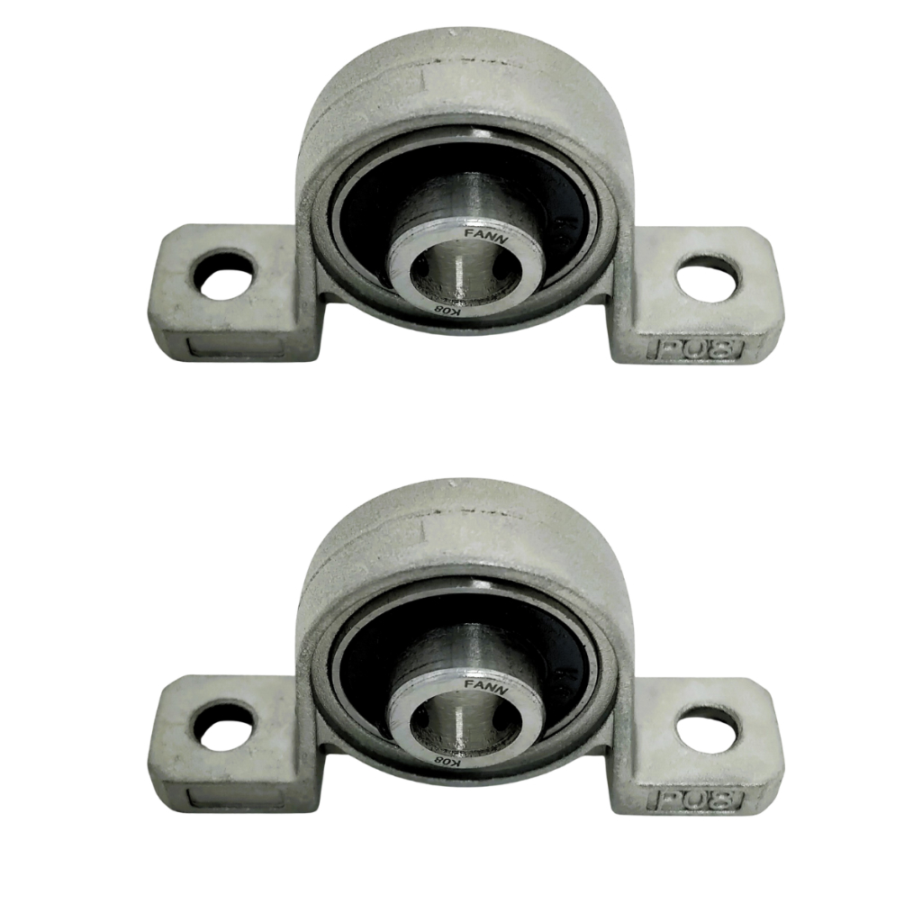 Kp08 - Kit Com 02 Mancais Com Rolamento Para Eixos De 8mm