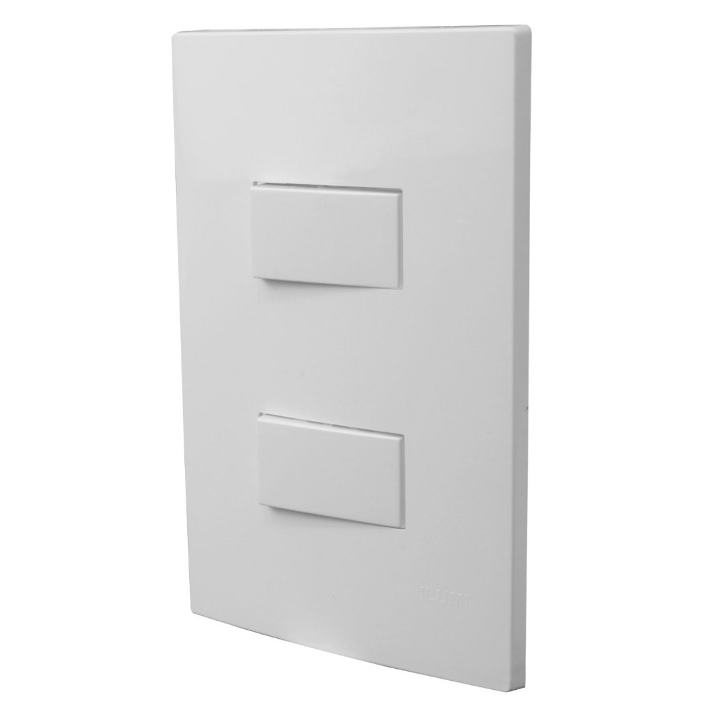 Espelho Placa 4x2 com 2 Interruptores Paralelos 10A Bivolt Linha i9 Ilumi Ref.: 9424 -  ILN0170