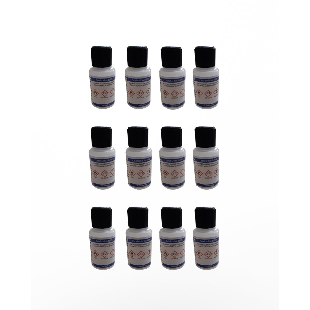 kit 12 un. Catalisador 7g Mek para Resina de Poliéster Cristal em Oferta na Shopee
