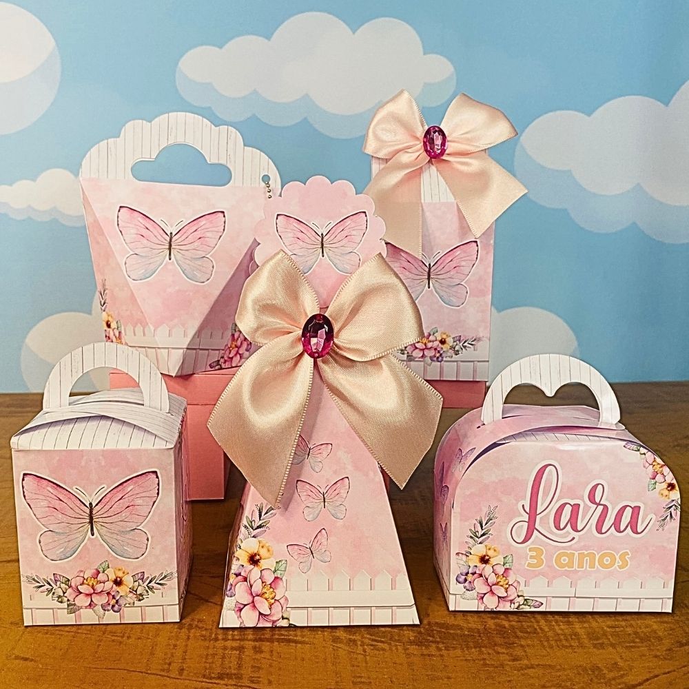 Kit Festa BORBOLETAS ROSAS Personalizados | Lembrancinhas | Festa infantil | Aniversário