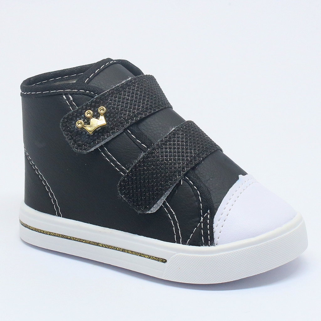 Tênis Infantil Menina Cano Alto Brilho Moda Blogueira Volta as Aulas Confortável Antiderrapante em Oferta na Shopee