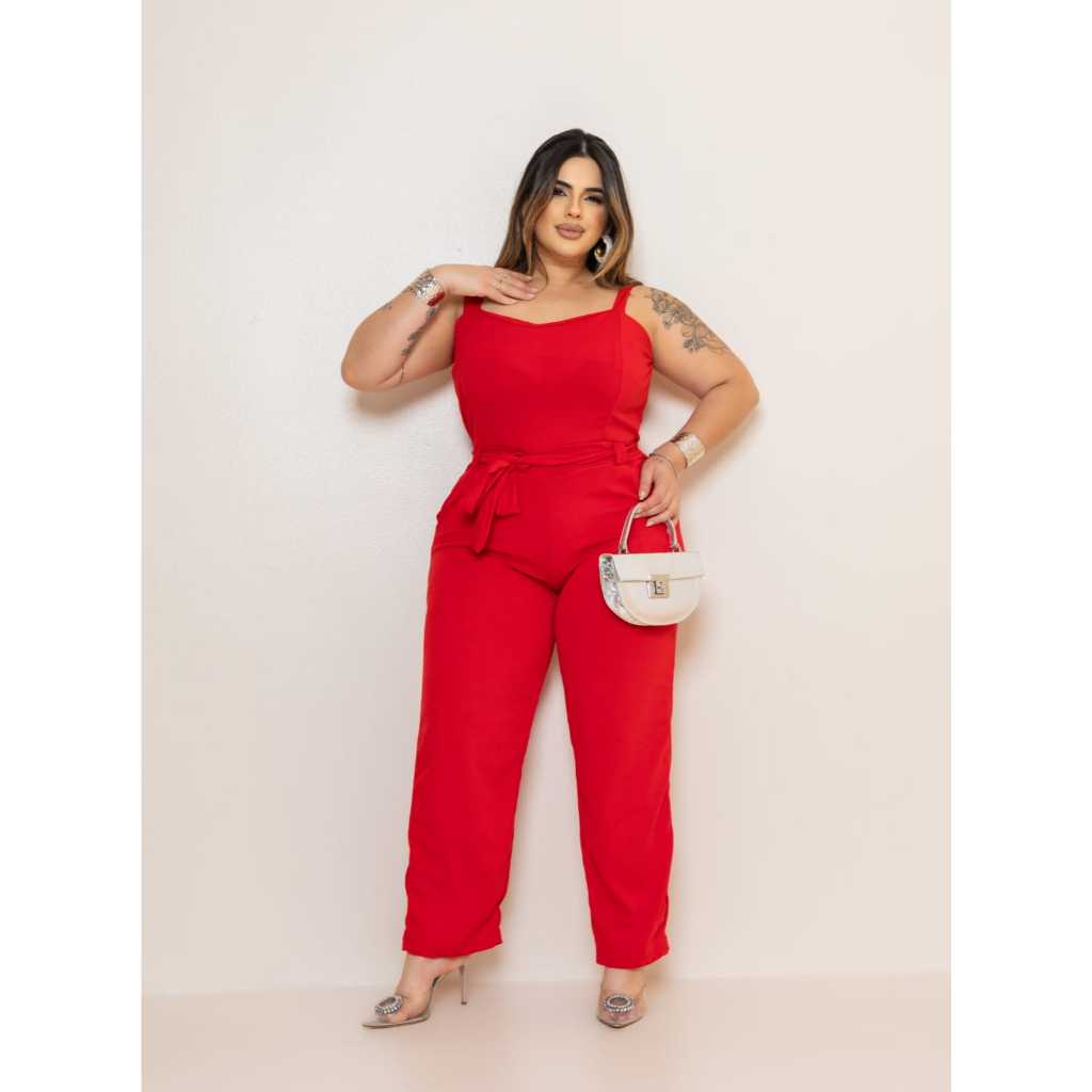 Macação Longo Plus Size GG Flare