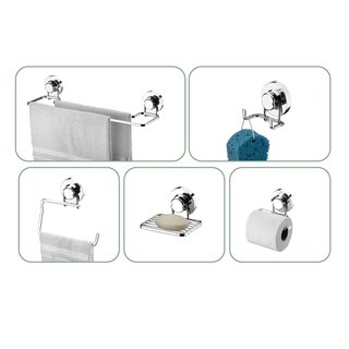 CONJUNTO DE 5 PEÇAS SCHMITT PARA BANHEIRO COM VENTOSA CROMADO