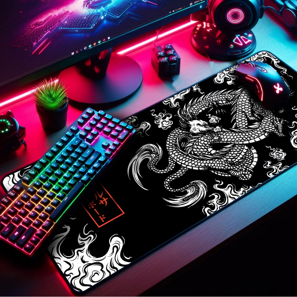 Mouse Pad Gamer Dragão Japonês 80x40cm mousepad gamer Extra Grande