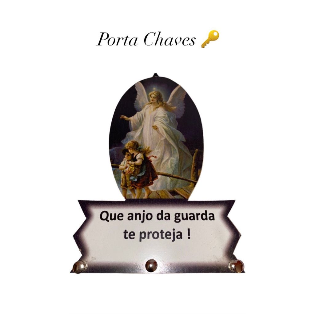 Porta chave, claviculário em MDF, com imagens de Santos, Anjo da Guarda