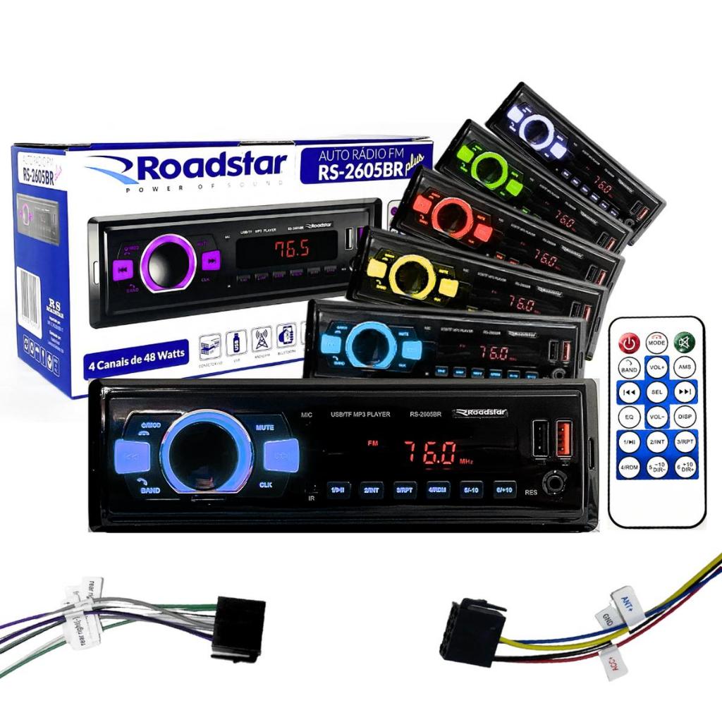 Radio Automotivo Bluetooth Potente Melhor Que Pioner Soni LED 7 Cores Acc Controle Longa Distancia