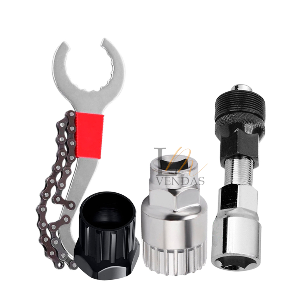 Kit Ferramentas Extratora Movimento Central Extratora Pedivela Pedal Bike Roda Livre Catraca Cassete
