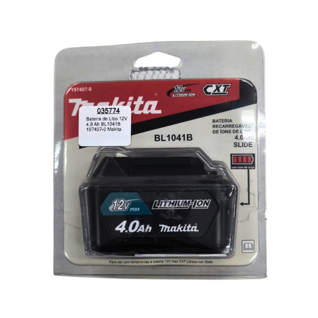 Detalhes do Bateria de Lítio 12V 4.0 Ah BL1041B 197407-0 Makita
