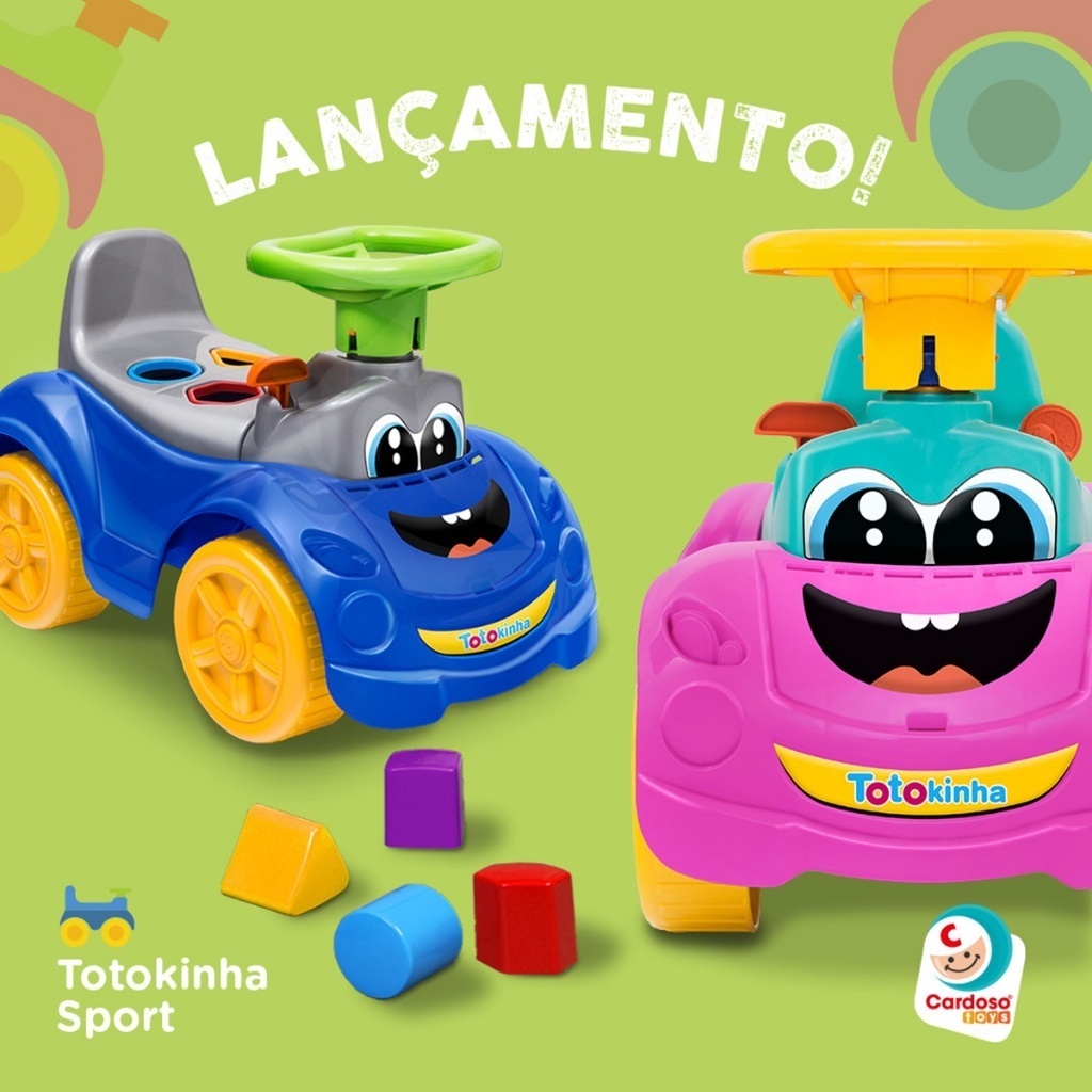 Totoka Sport Triciclo Com Peças Geométricas - Cardoso Toys Infantil Bebê - Motoca Totokinha