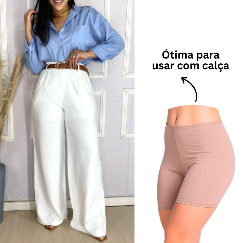 Short Anágua Segunda Pele Shortinho Liso Feminino Confortável Bermuda - Anagua