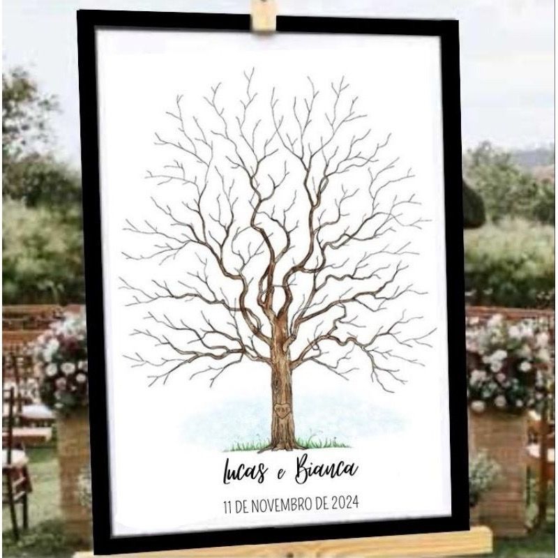 Placa Decorativa Para Entrada Casamento Árvore Das Digitais Personalizada Nome Do Casal em Oferta na Shopee