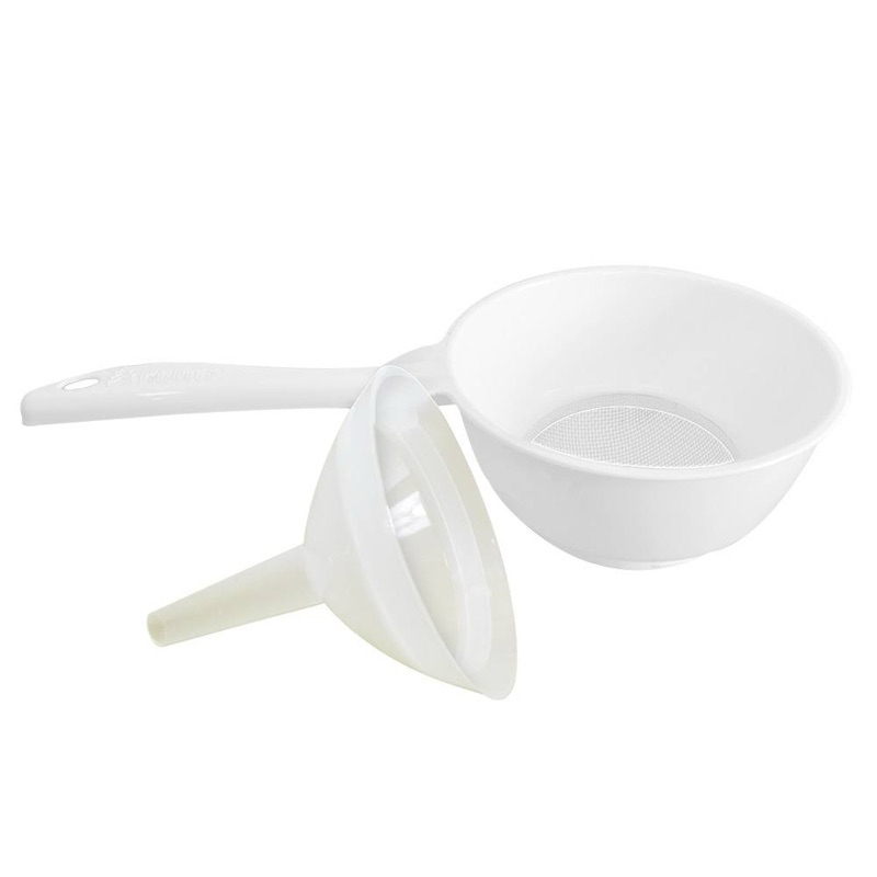 Peneira com Funil Coador Grande 2 em 1 Suco Vitamina ROSQUEAVEL PRATICO