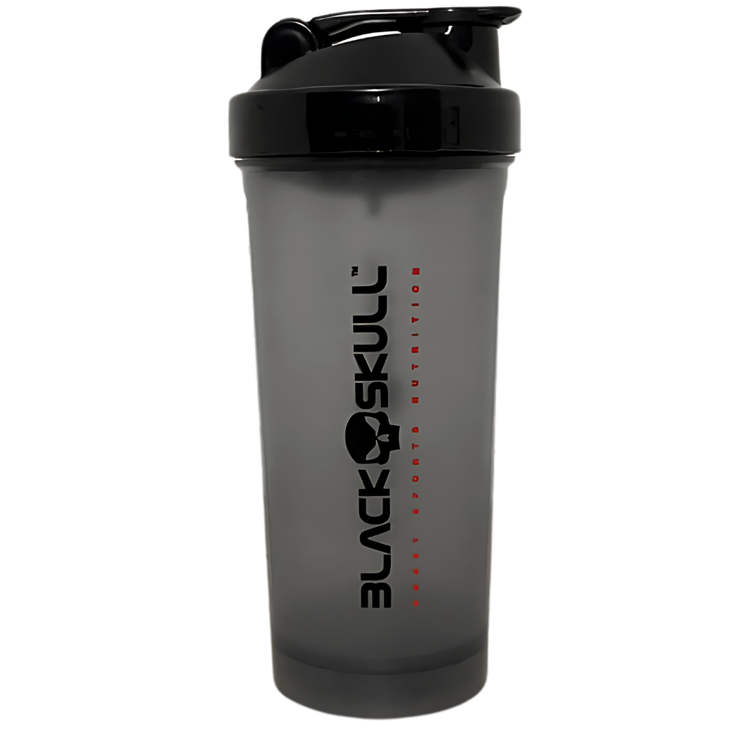 Coqueteleira Garrafa Academia Black Skull 600ml - Shakeira Suplementos Whey - Creatina Cav...