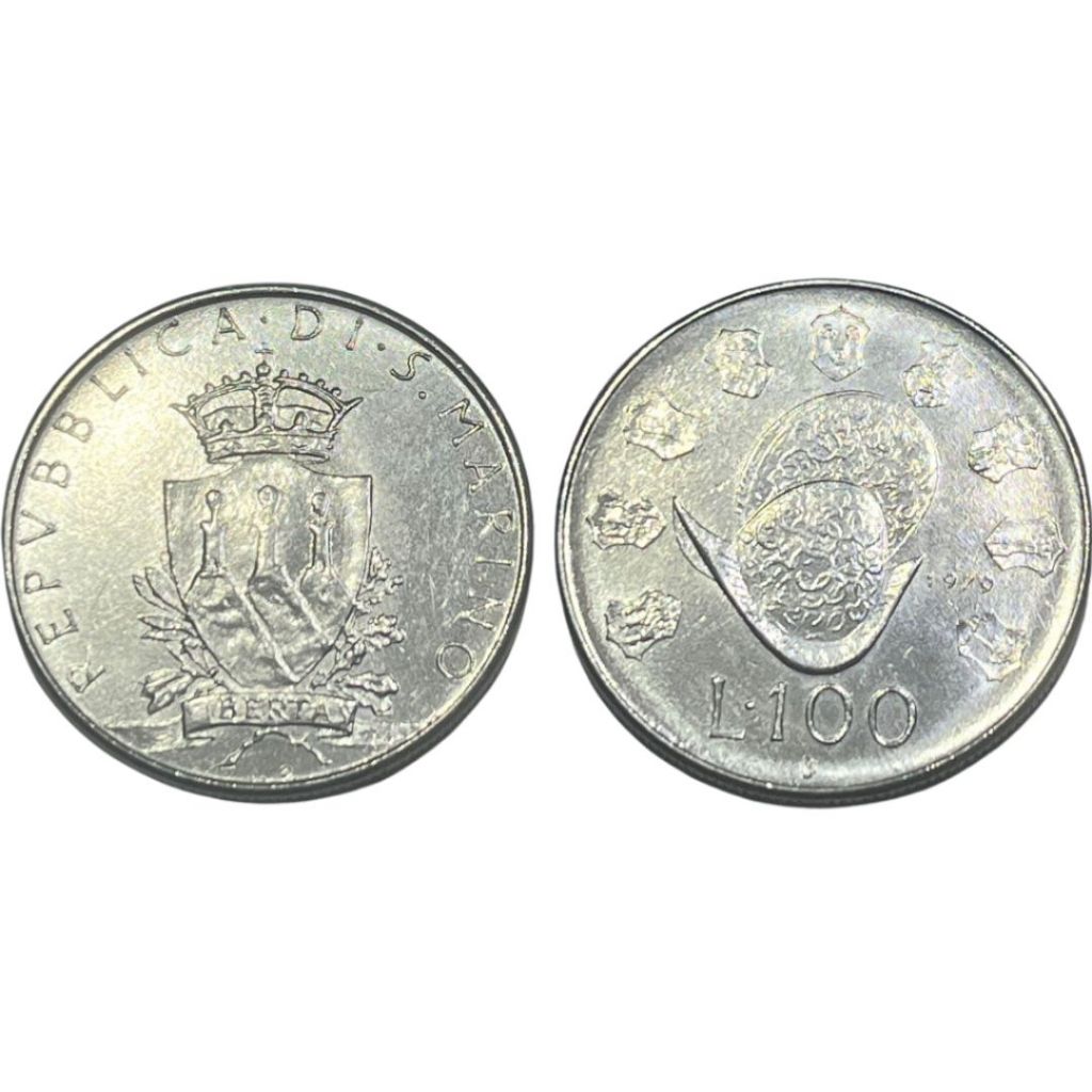 Moeda de San Marino - 100 liras, 1979 - Série: Símbolos do Estado de San Marino