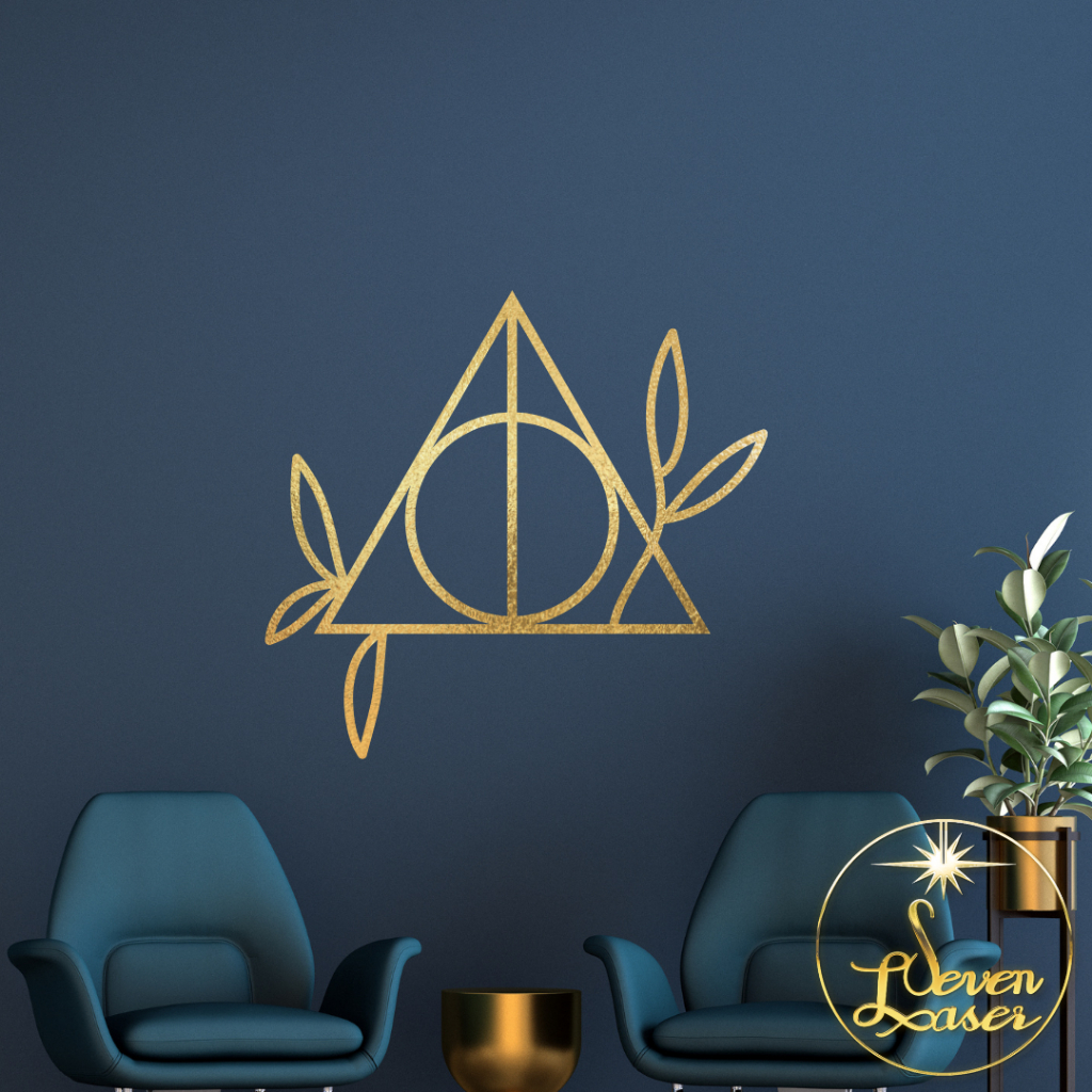 Quadro decoracao parede filme Harry Potter Geek Reliquias da morte Hogwarts quarto sala quadro Mdf
