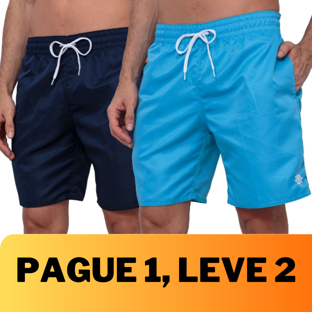 Kit 2 Bermudas Masculinas Tactel 2 Bolsos Short Calção Futebol Academia Corrida Treino Musculação.