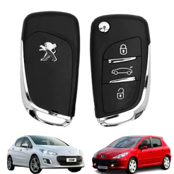 Carcaça Chave Canivete Peugeot 307 2001 a 2012 e Peugeot 308 2012 a 2017