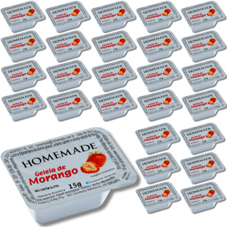 Kit Geleia Homemade Sabor Morango Em Sachê Blisters De 15g Para Hotel Pousada Restaurante em Oferta na Shopee