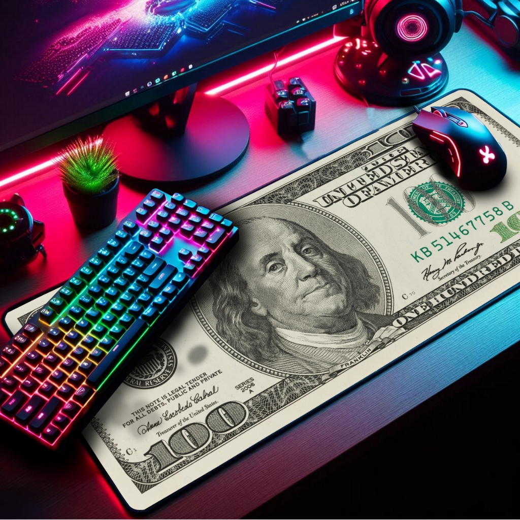 Mouse Pad Gamer Premium 70x35cm Borda Costurada Diversas Estampas Black Dollar em Oferta na Shopee