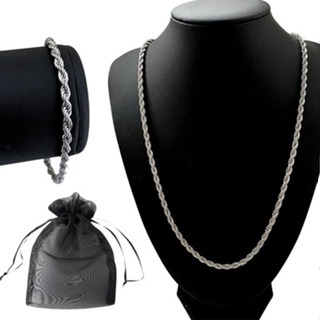 Corrente Trançado Baiano 4mm Aço Inox + Pulseira Masculina em Oferta na Shopee