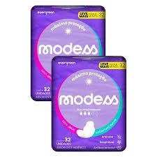 Kit 2 pacotes de Absorvente Modess malha suave c/abas c/32 cada Evergreen
