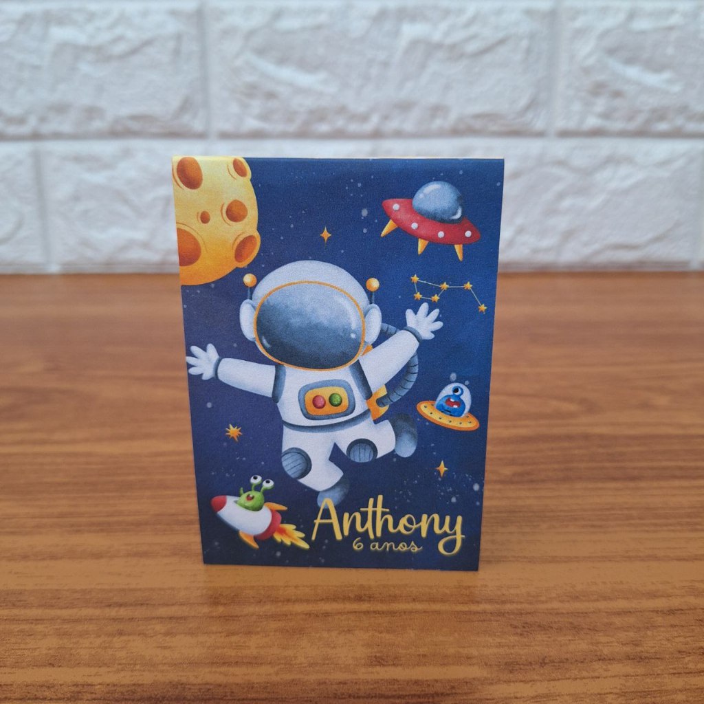 15 Bloquinhos 7x10 Astronauta Azul  - Bloquinho Personalizado Lembrancinha