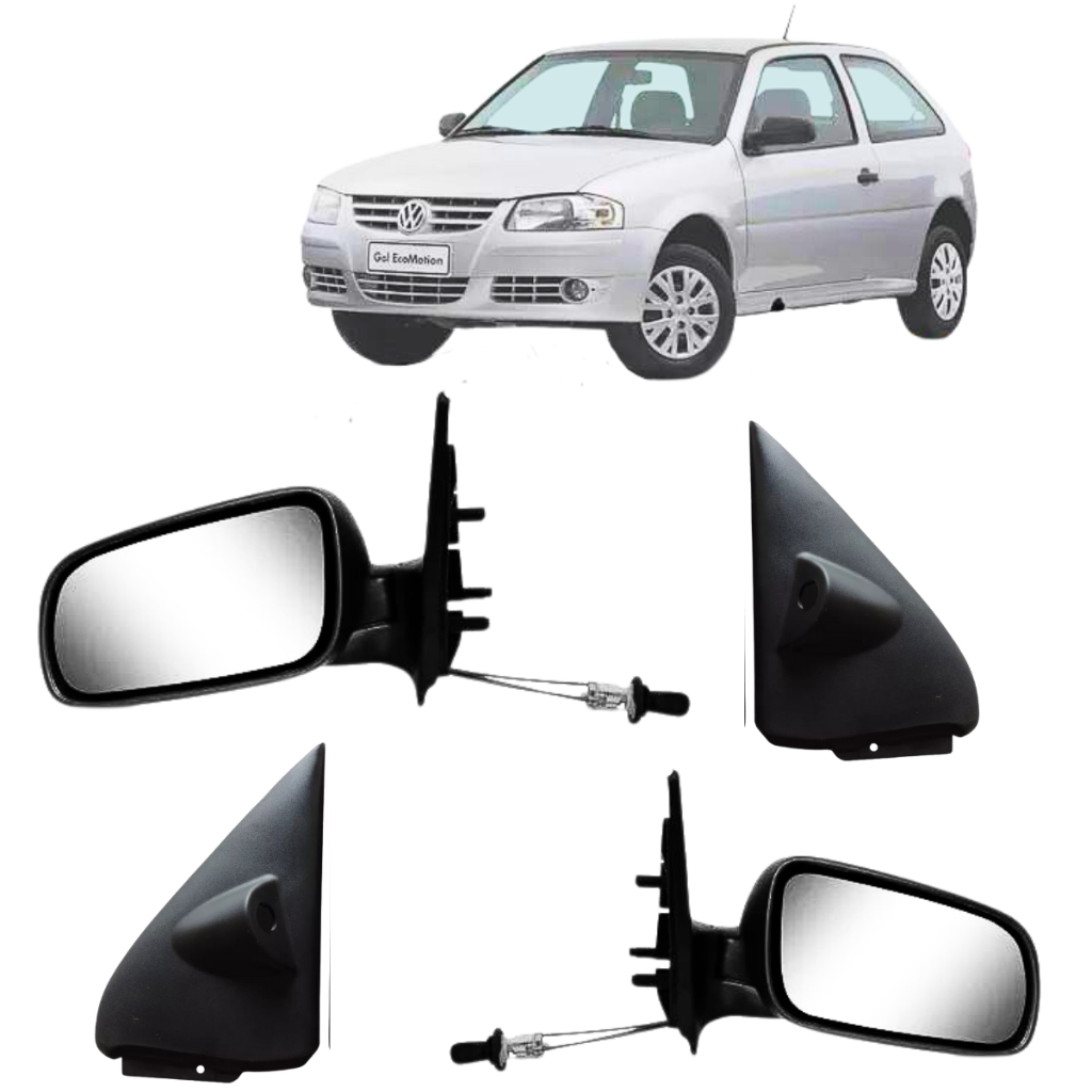 Kit Par Retrovisor e Acabamento Interno Gol Parati G3 G4 2 Pts 1999 2000 2001 2002 2003 2005 até 2010 com Controle