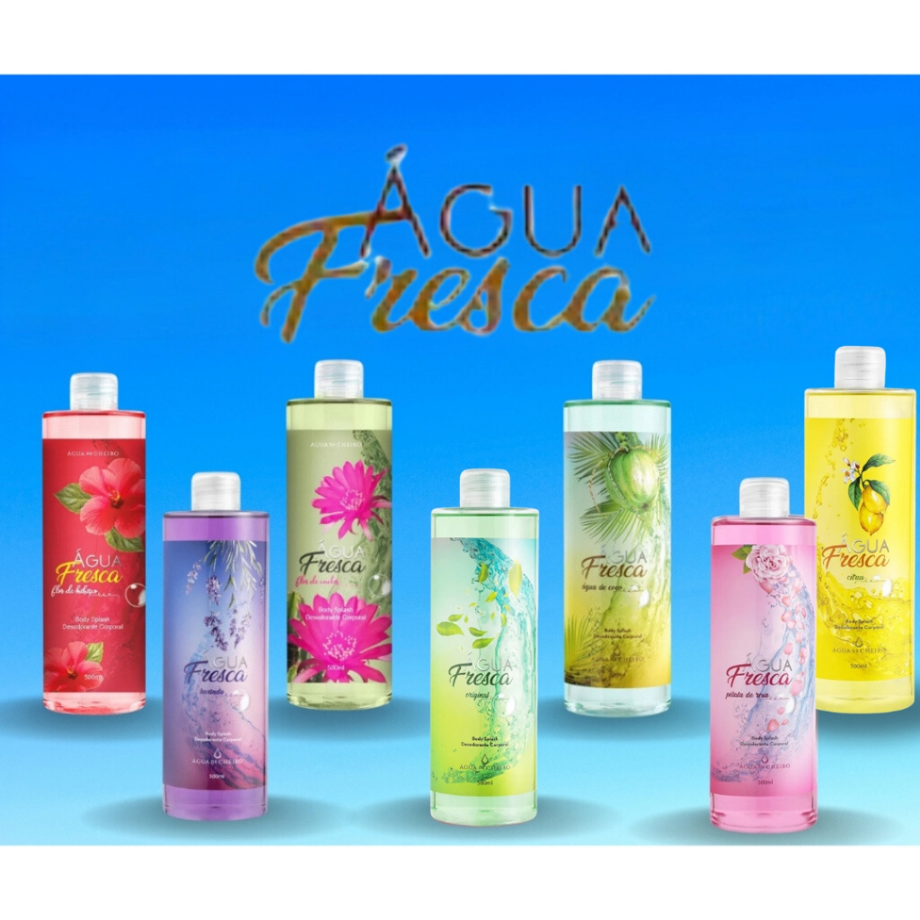 Body Splash Água Fresca 500ml Água De Cheiro Pós banho Refrescante Leve Vem C/ Válvula