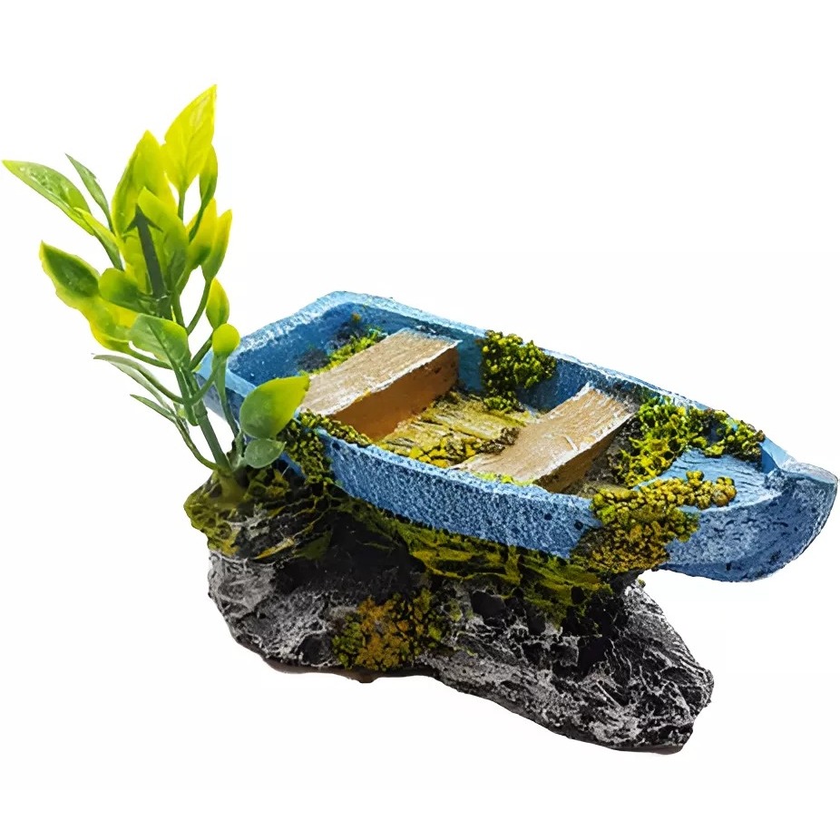 Enfeite Para Aquário - Canoa em Oferta na Shopee