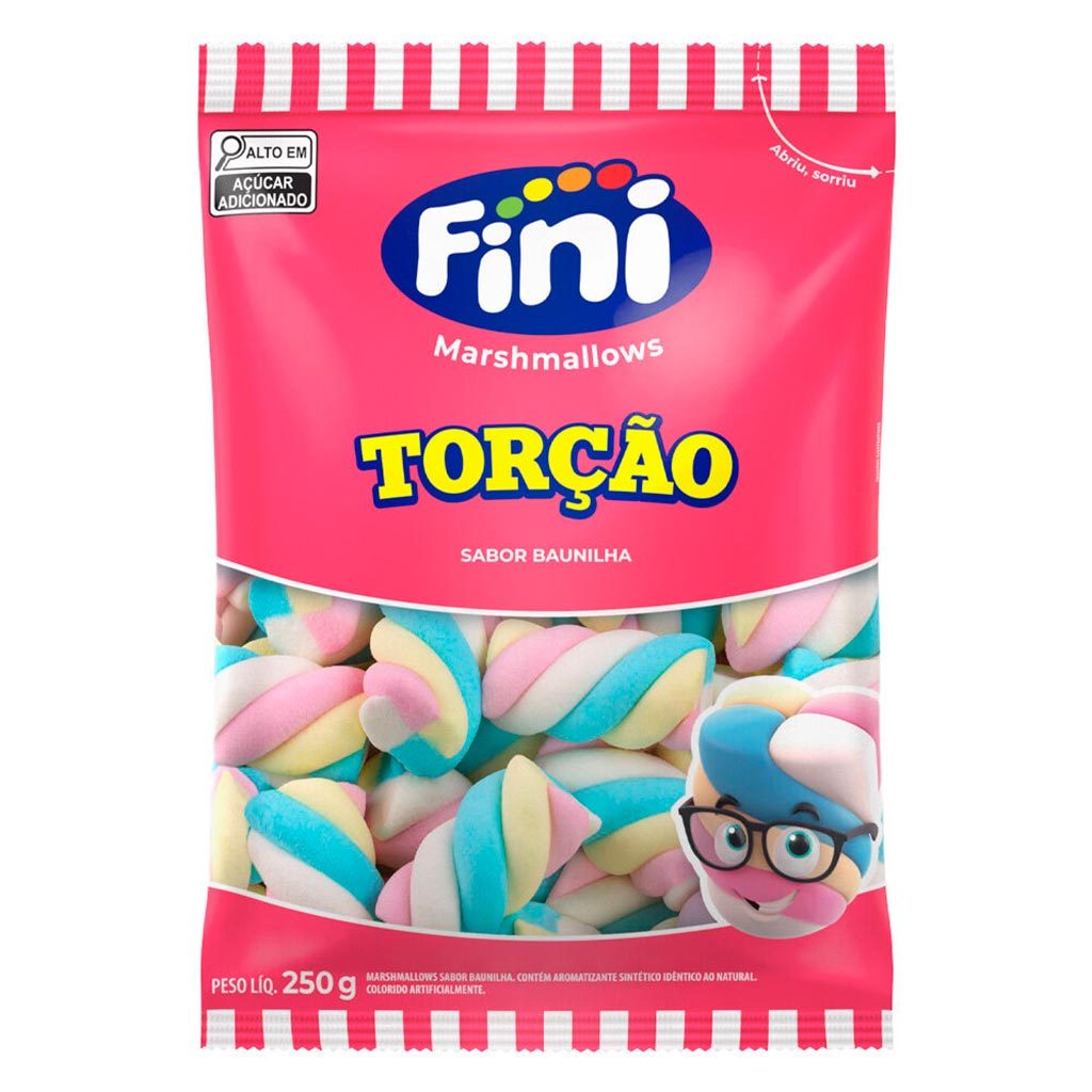 Marshmallow Torção Colorido 250g - Fini