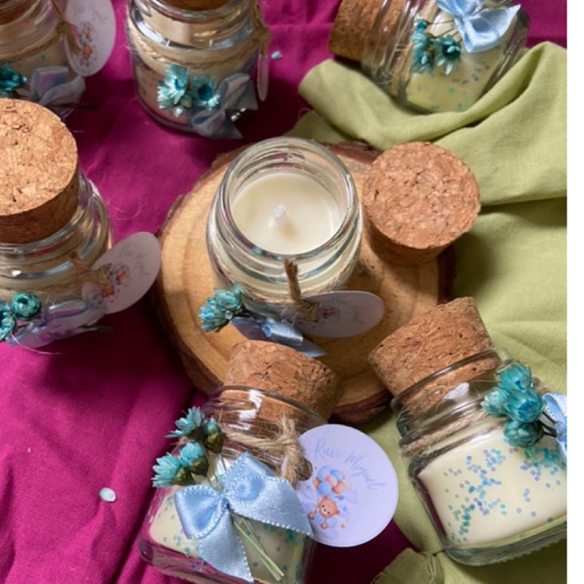 Kit 10 ou 15 Mini vela aromática  personalizada 30gr lembrancinha de casamento, batizado, aniversario, maternidade