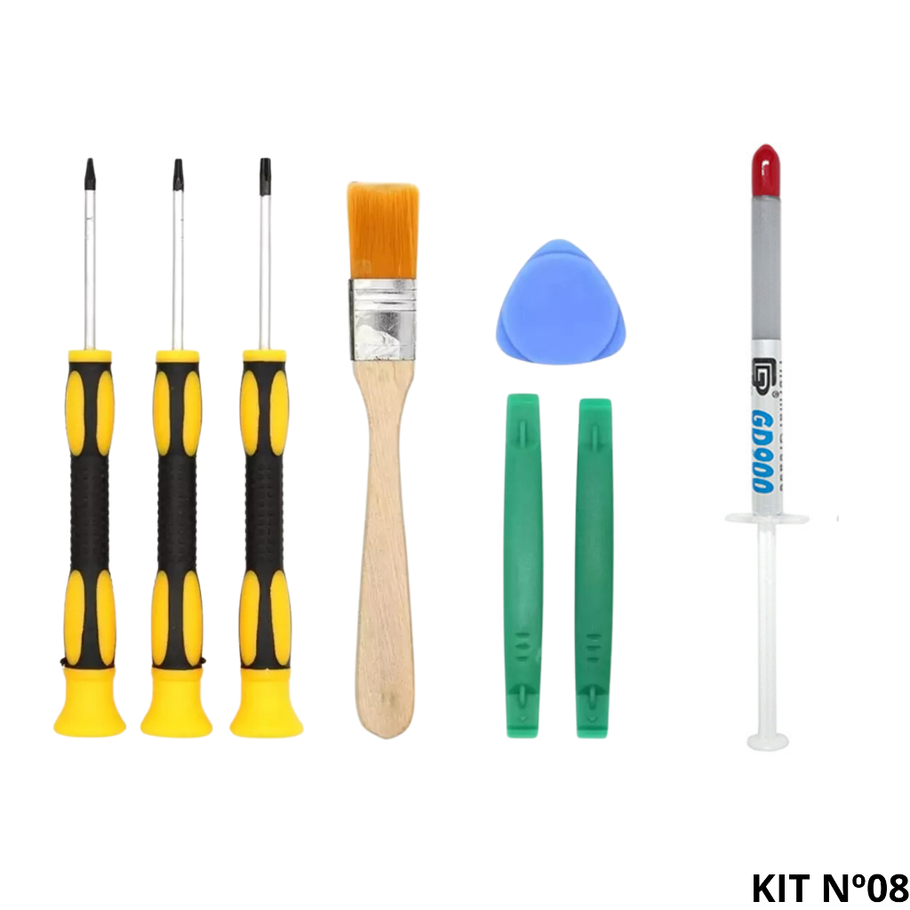 Kit Chave Torx T6 T8 T10 Imantadas P/ Abrir Ps3 Ps4 Xbox 360 One + Pasta Termica Prata Gd900 1 grama