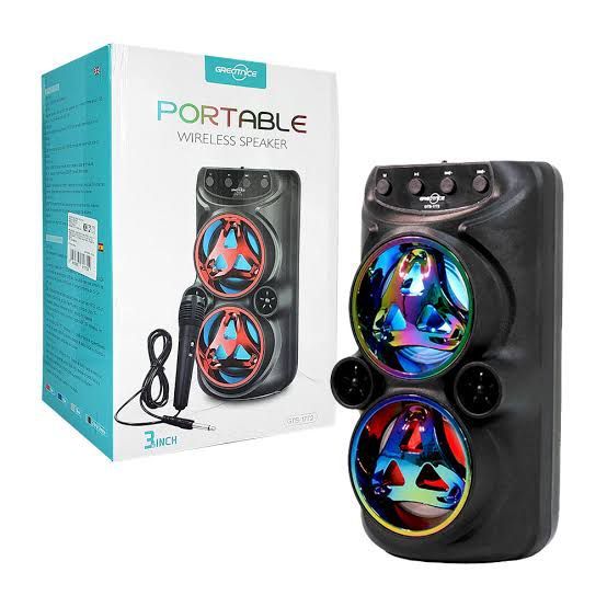 Caixa de som GTS 1772 / KTX 1588/ KTS 1317 bluetooth, fm 2 alto-falantes super bass microfone em Oferta na Shopee