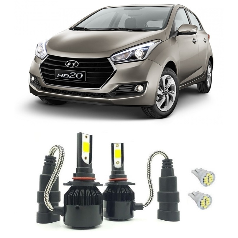 Kit Lampadas Super Led para Farol De Milha HB4 6000k para Hyundai HB20 Hatch ano 2016 em Diante