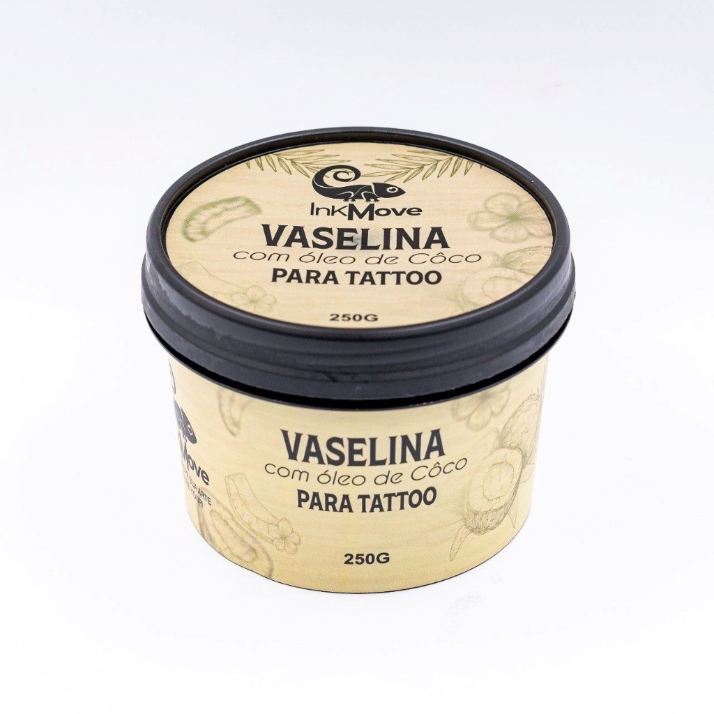 Vaselina para Tatuagem ink move 250g Coconut Tattoo com oleo de coco para hidrataçao durante procedimento de tatuagem em Oferta na Shopee