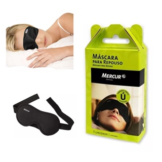 Máscara de Dormir Preta Ajustável com Velcro – Mercur Original em Oferta na Shopee