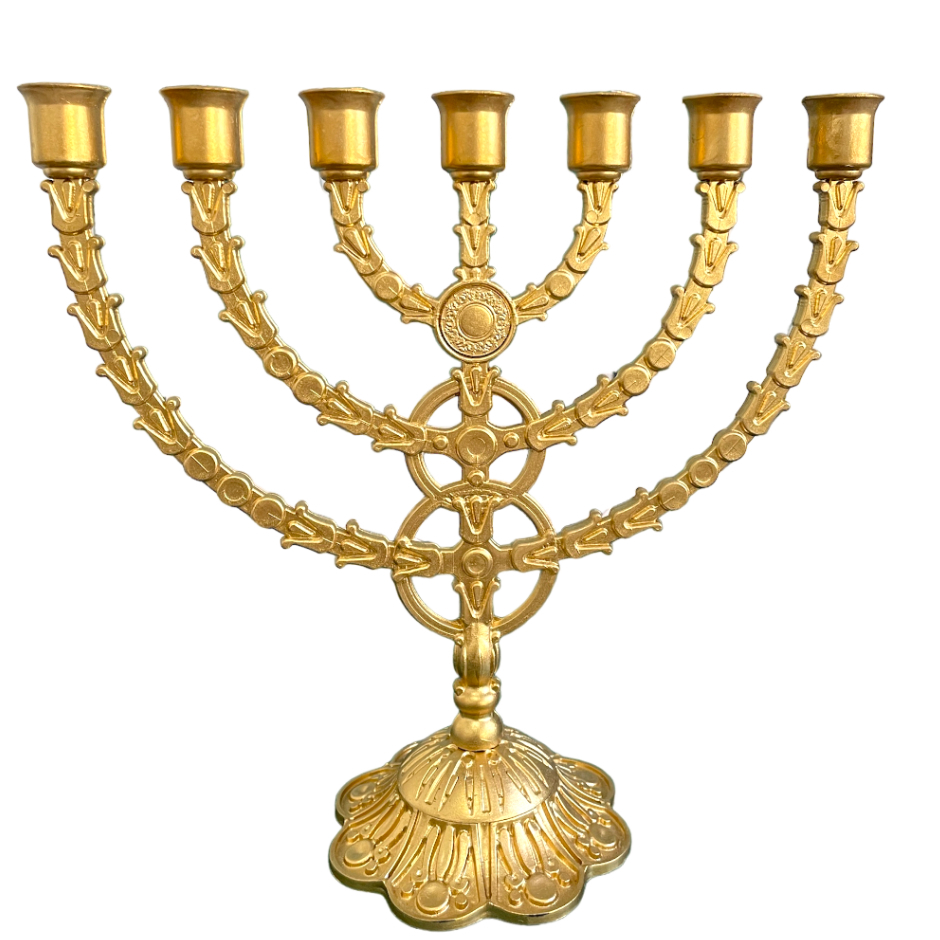 Candelabro Menorah 7 velas para altar. Plástico ABS - 25 cm em Oferta na Shopee