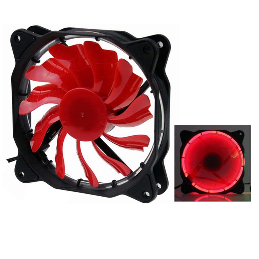 Cooler Fan Led 120x120x25 Ventoinha para Gabinete PC Desktop Computador 12cm  Dex DX12F Vermelho