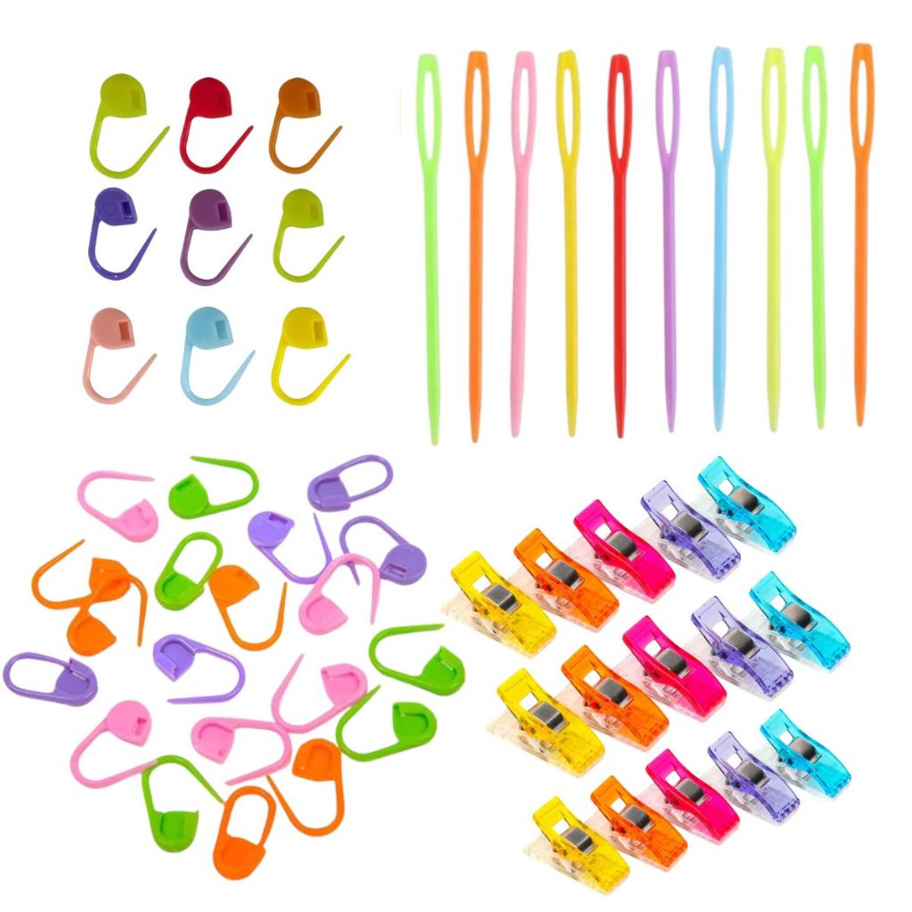 kit top 20 Marcador de Ponto + 6 clips wonder Prendedor + 5 Agulhas Tapeceiro Crochê Tricô bordado em Oferta na Shopee