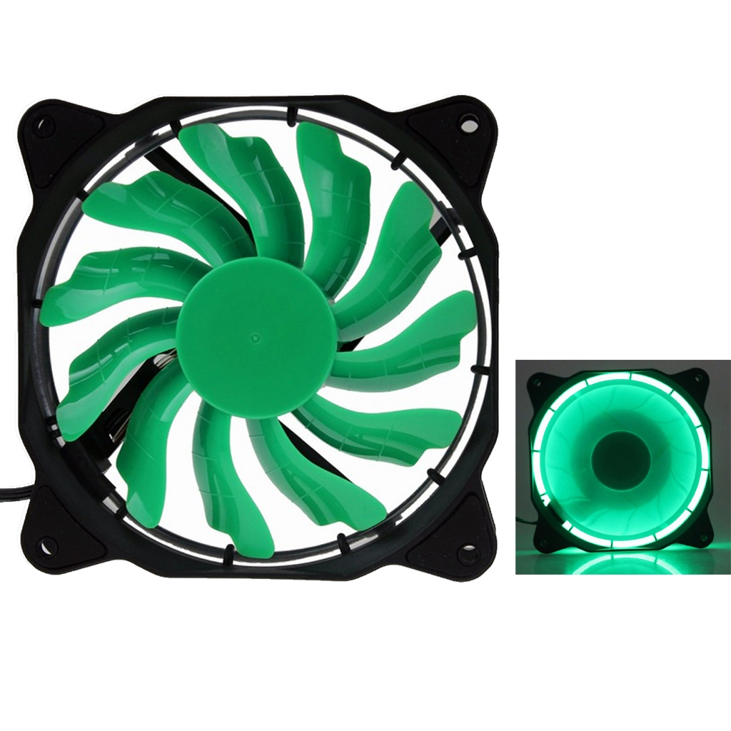 Cooler Fan Led 120x120x25 Ventoinha para Gabinete PC Desktop Computador 12cm 120mm Dex DX12F Verde