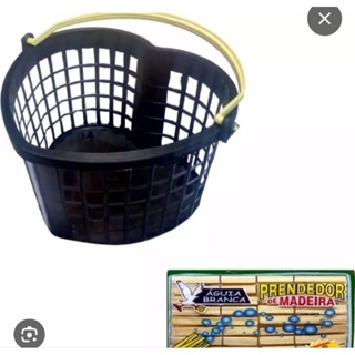 Cesto De Prendedor Coração + 16 Prendedores De Madeira em Oferta na Shopee