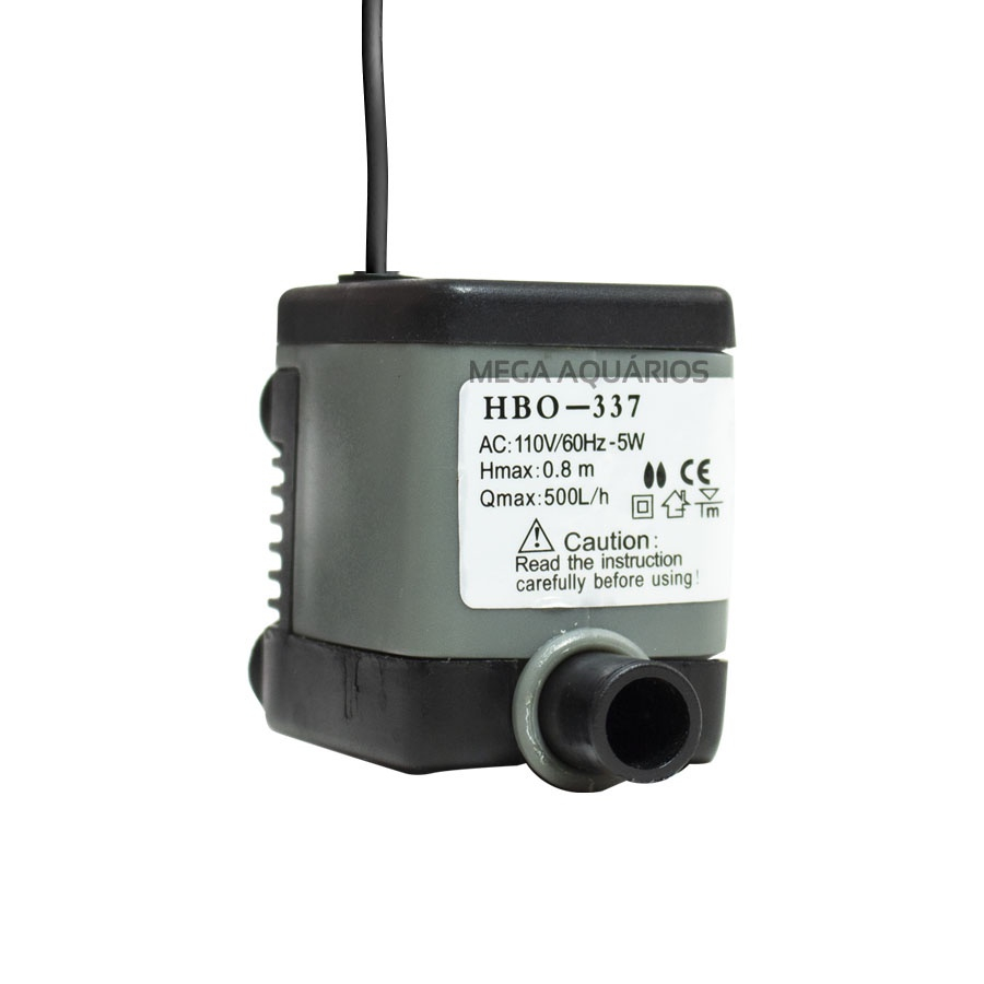 Bomba Submersa HBO 337 500 l/h Aquario Fonte Bebedouro