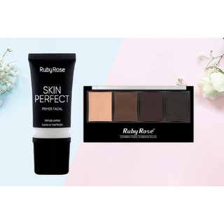 KIT 2 Pecas Primer Facial Ruby Rose Skin Perfect *HB-8086*+Sombra Para Sobrancelhas Ruby …