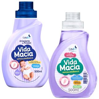 Kit Lava Roupas de Bebê Vida Macia - Amaciante e Lava Roupas em Oferta na Shopee
